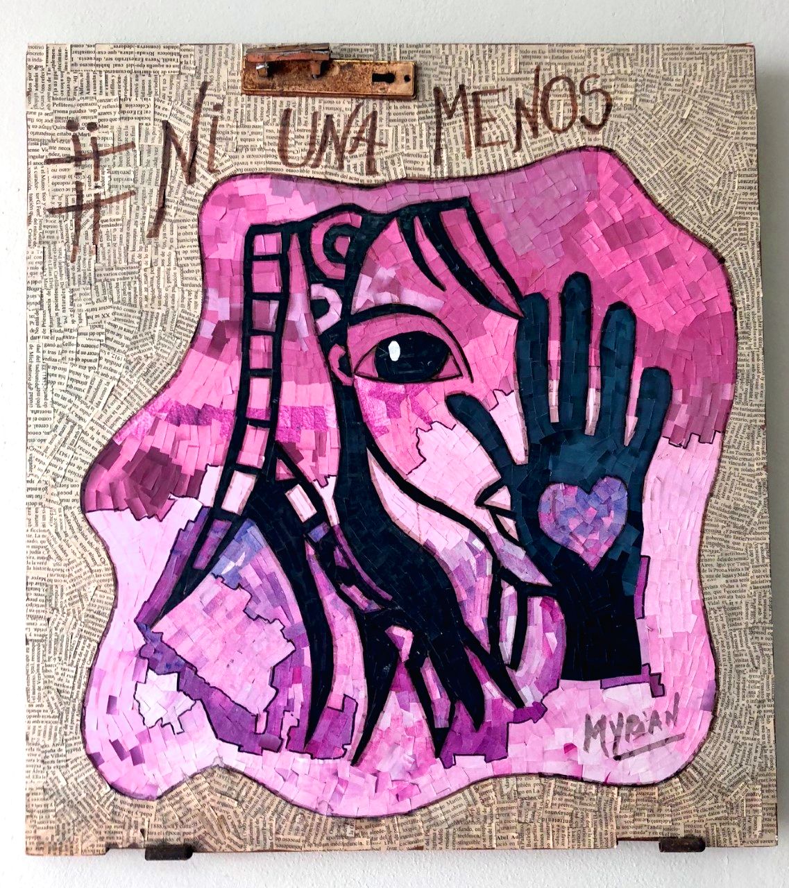 Ni Una Menos - not one more - mural painted by survivors of domestic violence in a specialist police station in Argentina. 